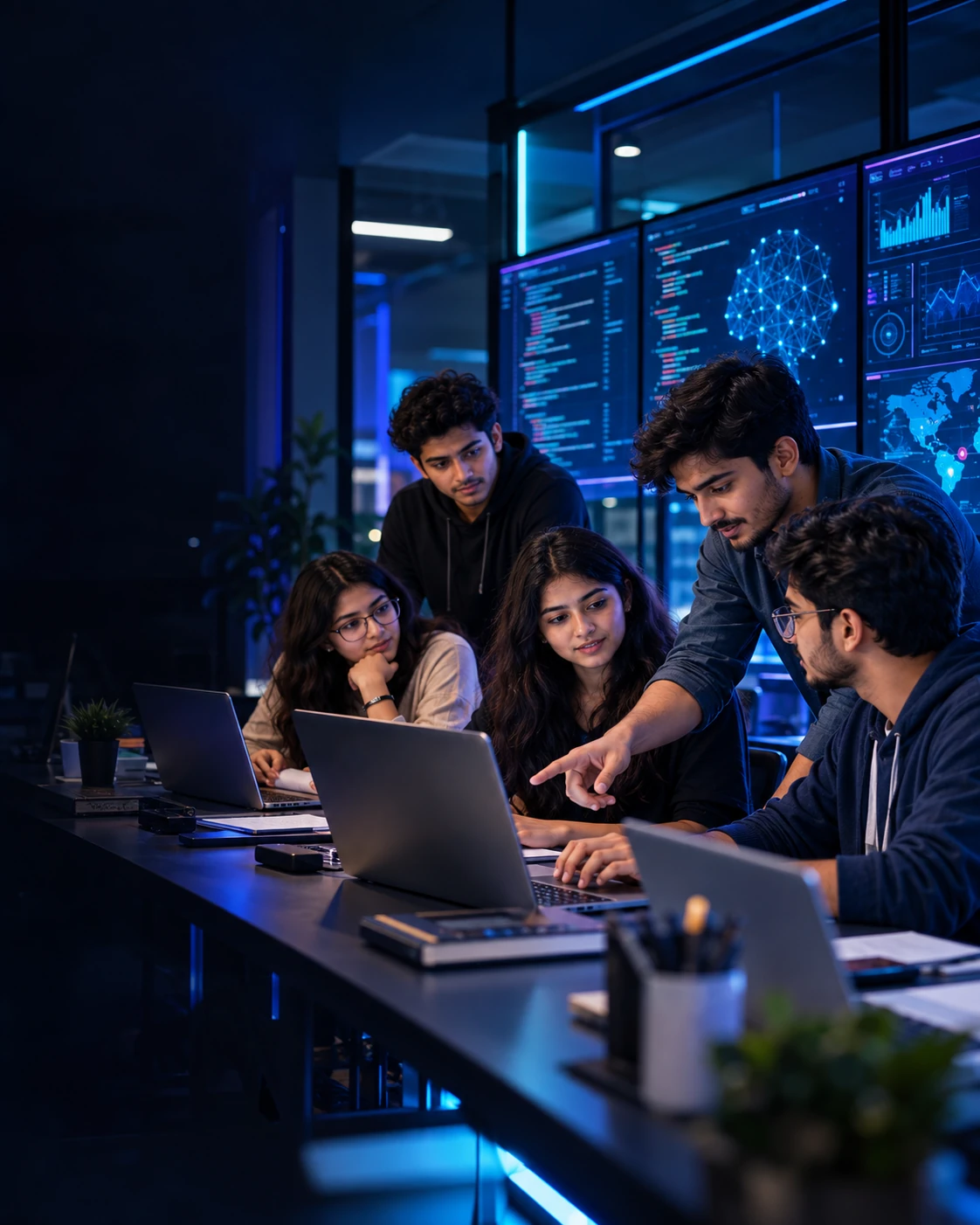 College students learning programming and technology
